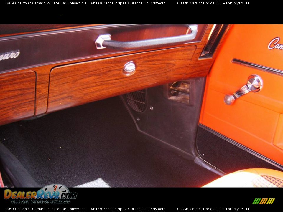 1969 Chevrolet Camaro SS Pace Car Convertible White/Orange Stripes / Orange Houndstooth Photo #32