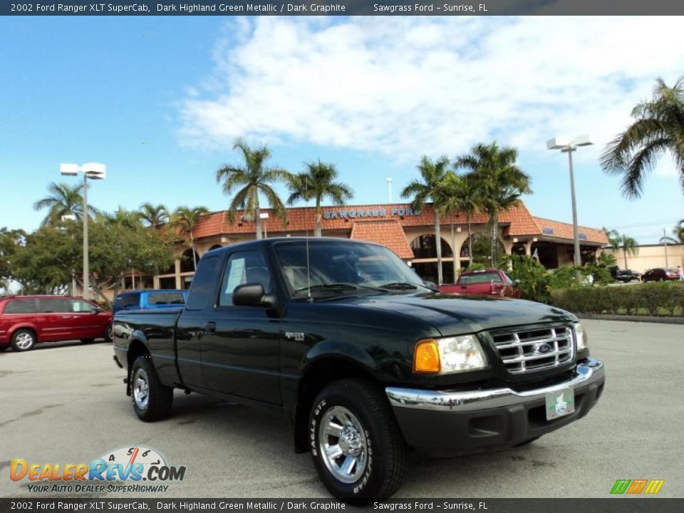 2002 Ford Ranger XLT SuperCab Dark Highland Green Metallic / Dark Graphite Photo #1
