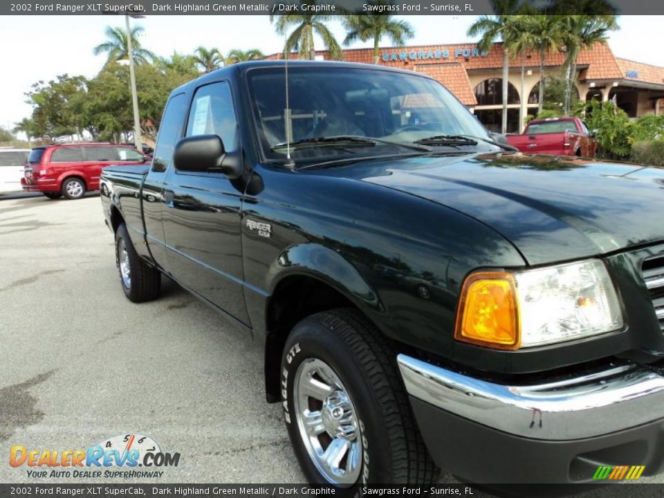 2002 Ford Ranger XLT SuperCab Dark Highland Green Metallic / Dark Graphite Photo #2