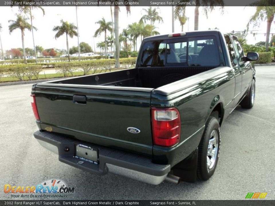 2002 Ford Ranger XLT SuperCab Dark Highland Green Metallic / Dark Graphite Photo #6