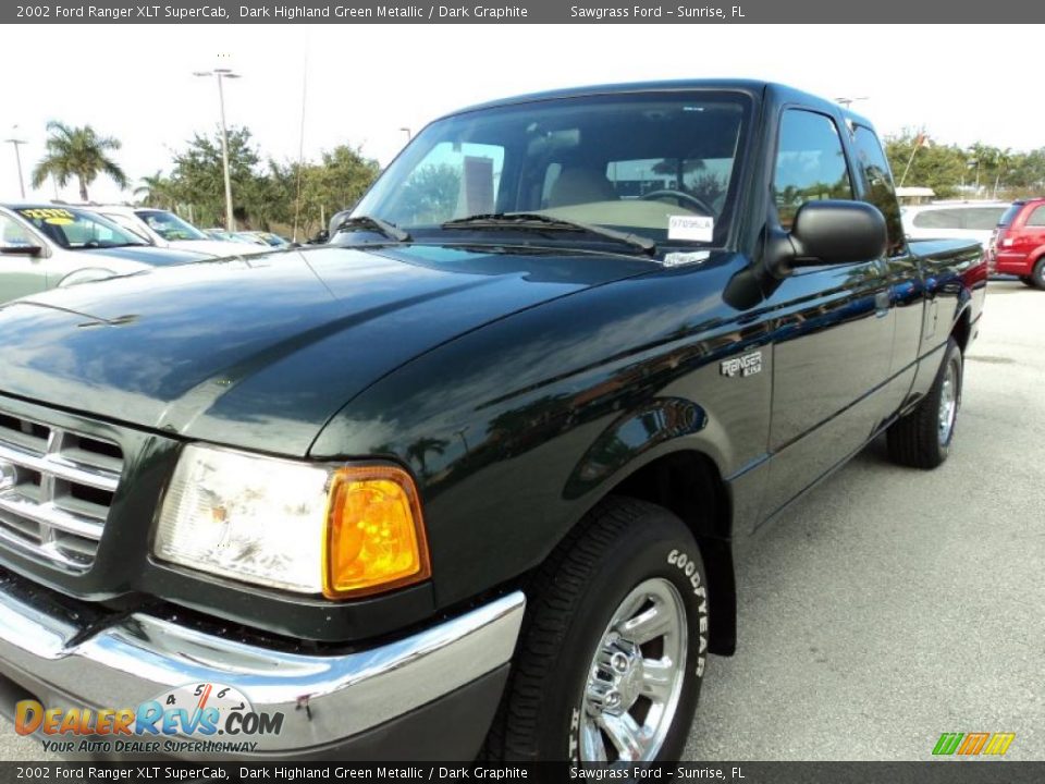 2002 Ford Ranger XLT SuperCab Dark Highland Green Metallic / Dark Graphite Photo #13