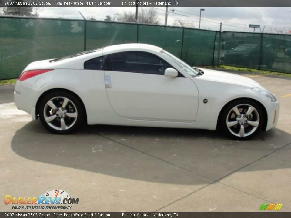 2007 Nissan 350Z Coupe Pikes Peak White Pearl / Carbon Photo #2