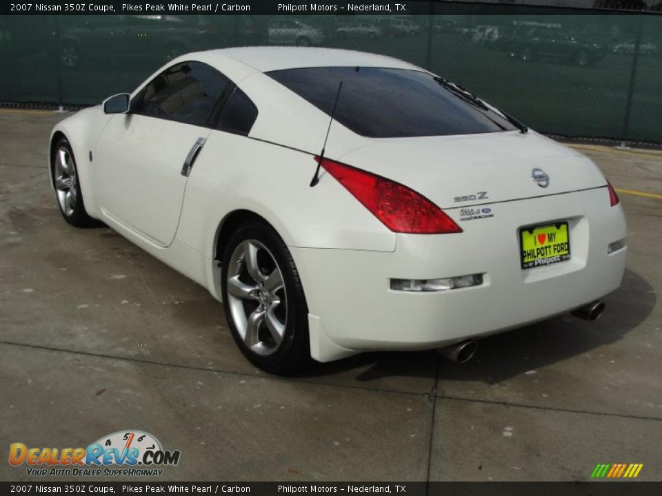 2007 Nissan 350Z Coupe Pikes Peak White Pearl / Carbon Photo #5