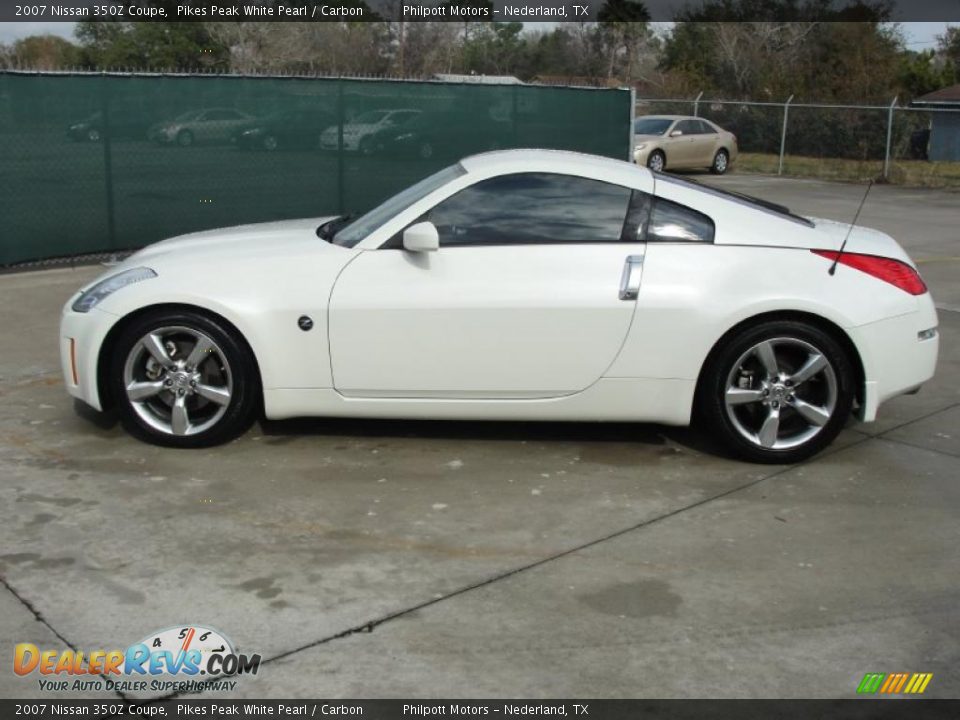 2007 Nissan 350Z Coupe Pikes Peak White Pearl / Carbon Photo #6