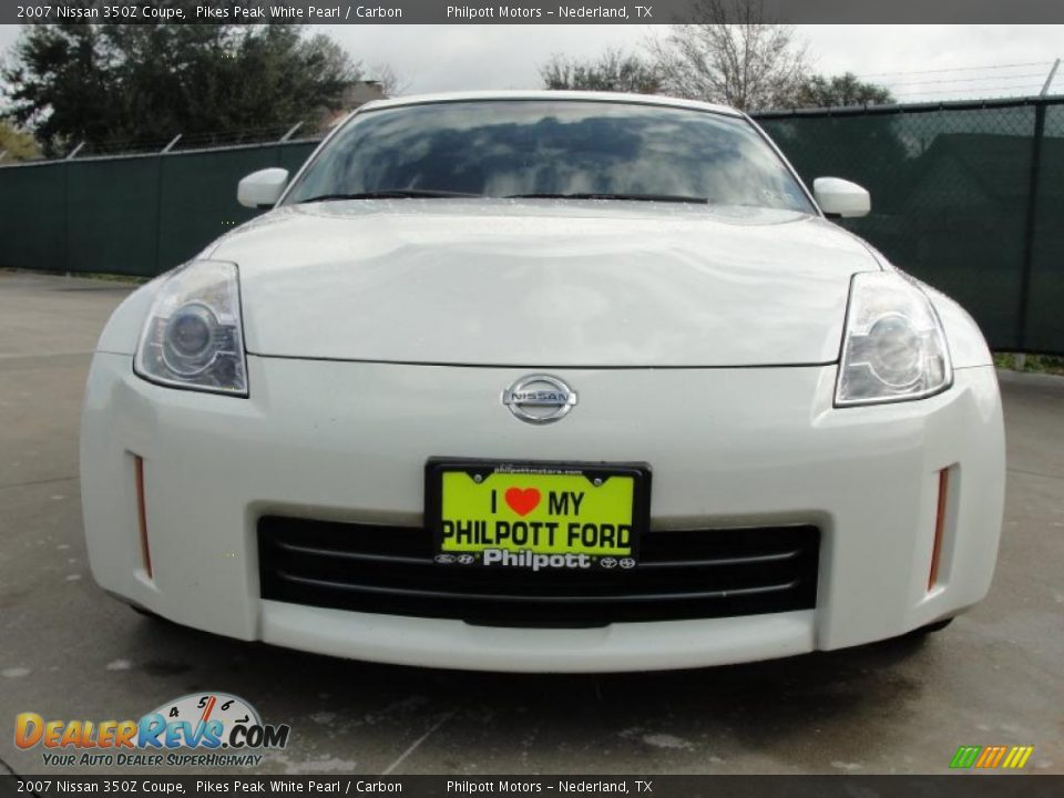 2007 Nissan 350Z Coupe Pikes Peak White Pearl / Carbon Photo #9