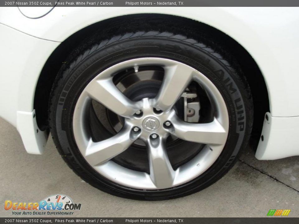 2007 Nissan 350Z Coupe Pikes Peak White Pearl / Carbon Photo #14