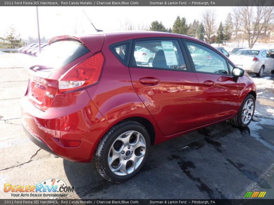 2011 Ford Fiesta SES Hatchback Red Candy Metallic / Charcoal Black/Blue Cloth Photo #2