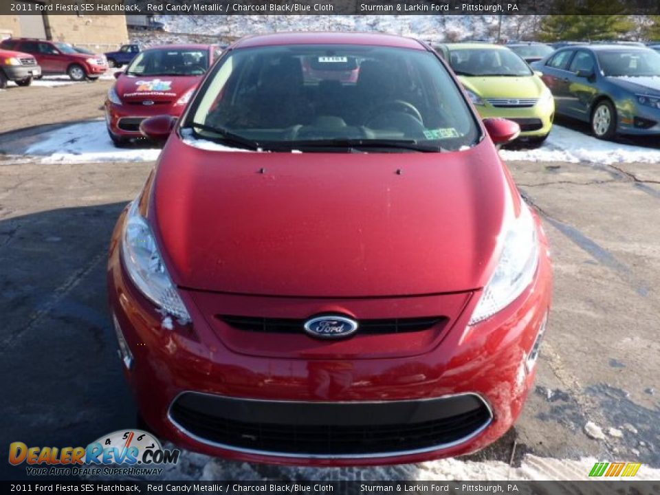 2011 Ford Fiesta SES Hatchback Red Candy Metallic / Charcoal Black/Blue Cloth Photo #6