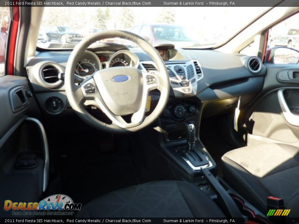 2011 Ford Fiesta SES Hatchback Red Candy Metallic / Charcoal Black/Blue Cloth Photo #10