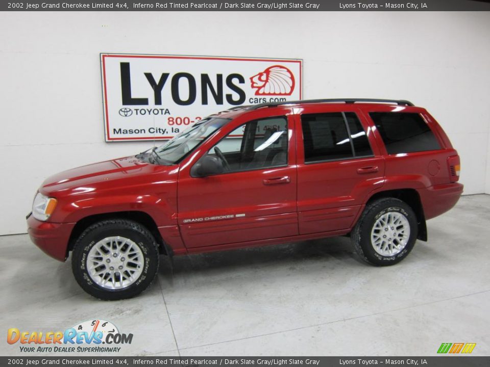 2002 Jeep Grand Cherokee Limited 4x4 Inferno Red Tinted Pearlcoat / Dark Slate Gray/Light Slate Gray Photo #1