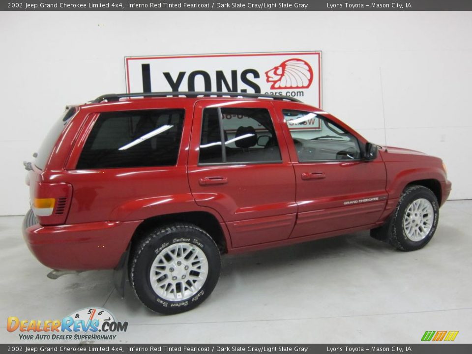 2002 Jeep Grand Cherokee Limited 4x4 Inferno Red Tinted Pearlcoat / Dark Slate Gray/Light Slate Gray Photo #8