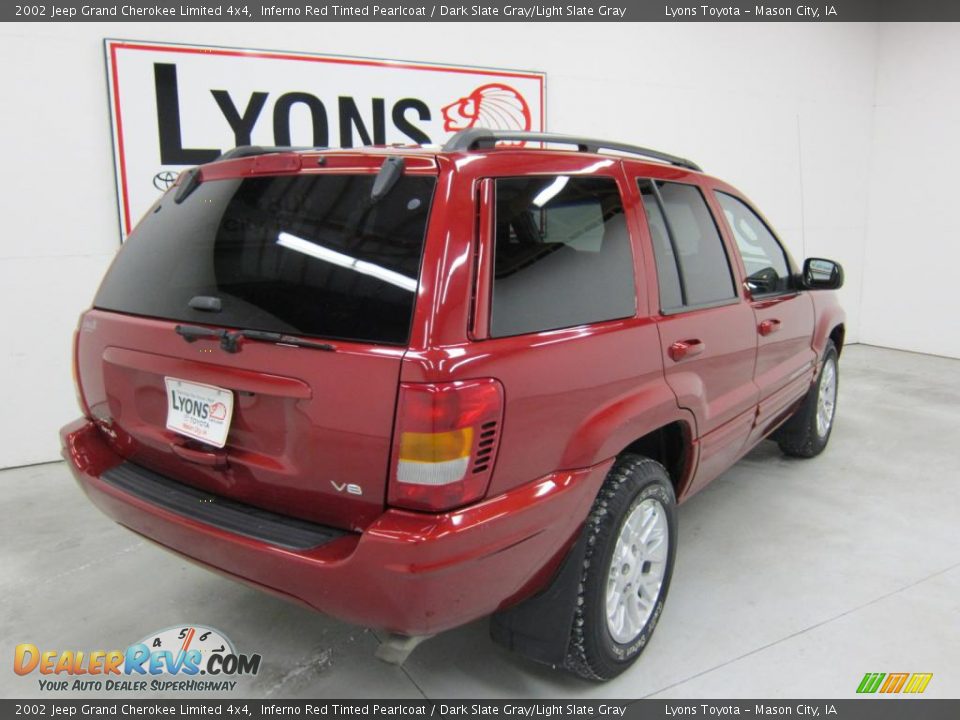 2002 Jeep Grand Cherokee Limited 4x4 Inferno Red Tinted Pearlcoat / Dark Slate Gray/Light Slate Gray Photo #9