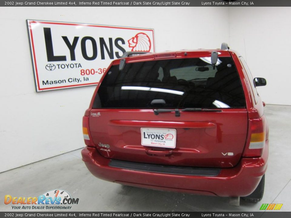 2002 Jeep Grand Cherokee Limited 4x4 Inferno Red Tinted Pearlcoat / Dark Slate Gray/Light Slate Gray Photo #10