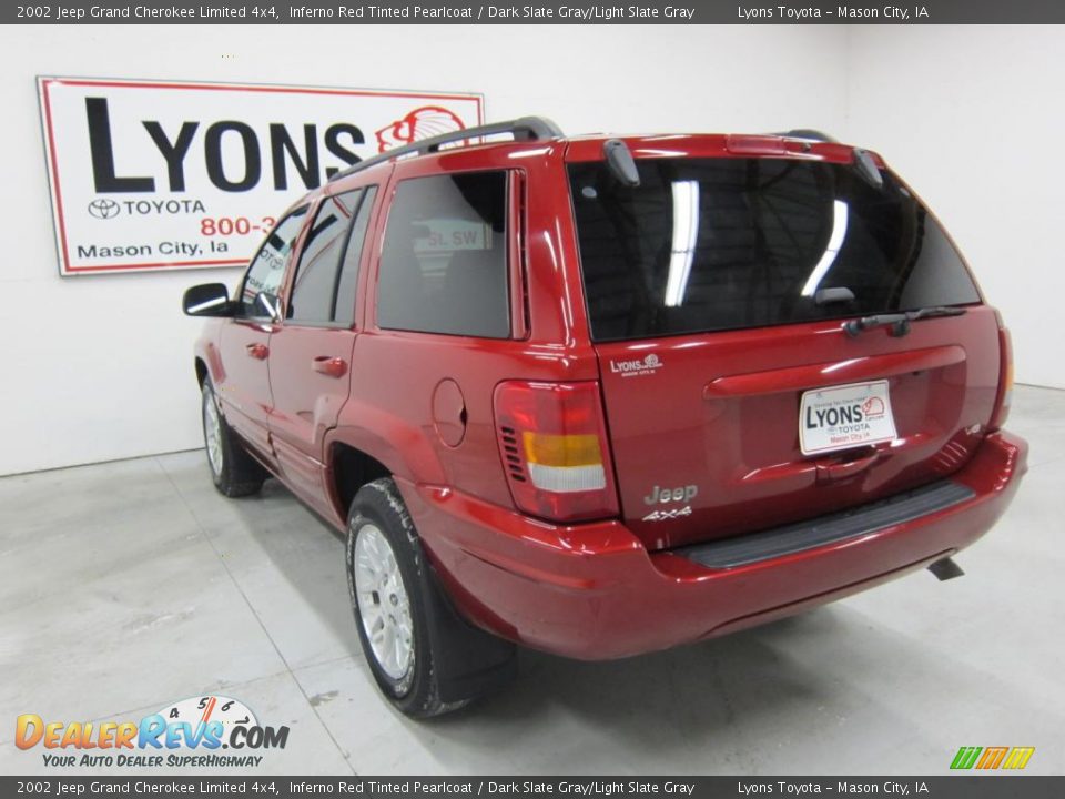 2002 Jeep Grand Cherokee Limited 4x4 Inferno Red Tinted Pearlcoat / Dark Slate Gray/Light Slate Gray Photo #11