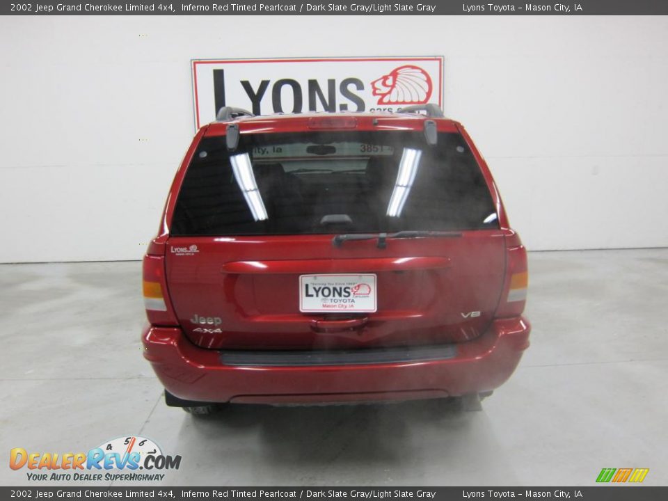 2002 Jeep Grand Cherokee Limited 4x4 Inferno Red Tinted Pearlcoat / Dark Slate Gray/Light Slate Gray Photo #13