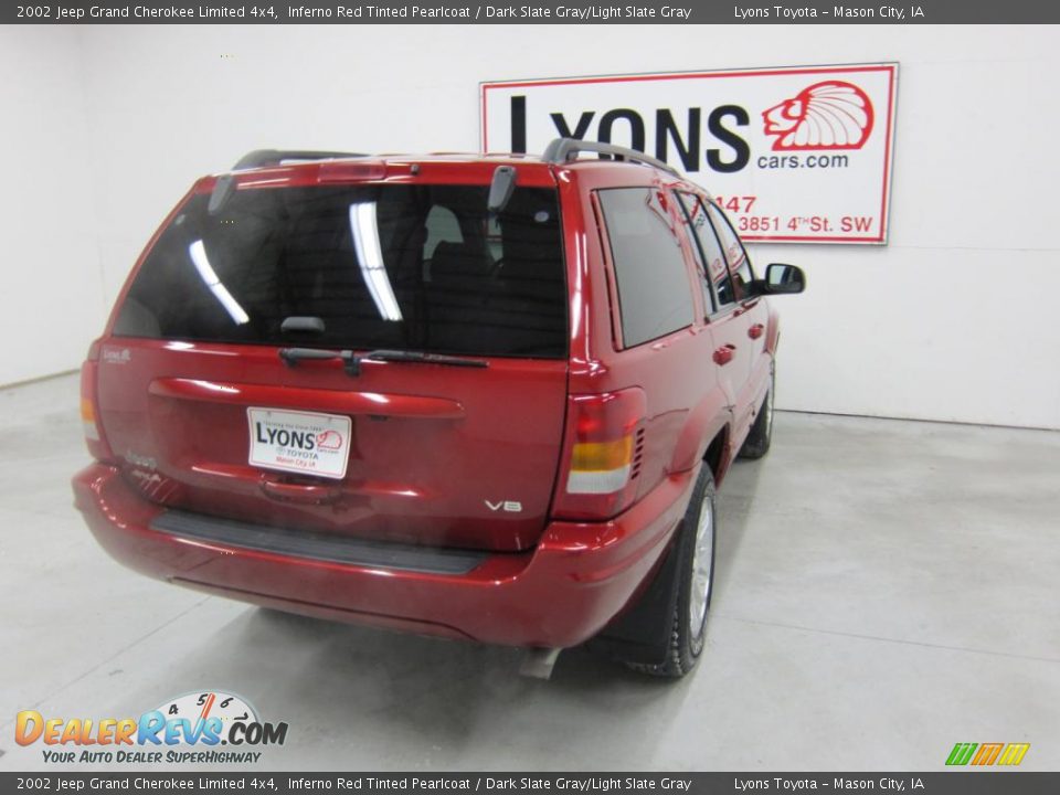 2002 Jeep Grand Cherokee Limited 4x4 Inferno Red Tinted Pearlcoat / Dark Slate Gray/Light Slate Gray Photo #14