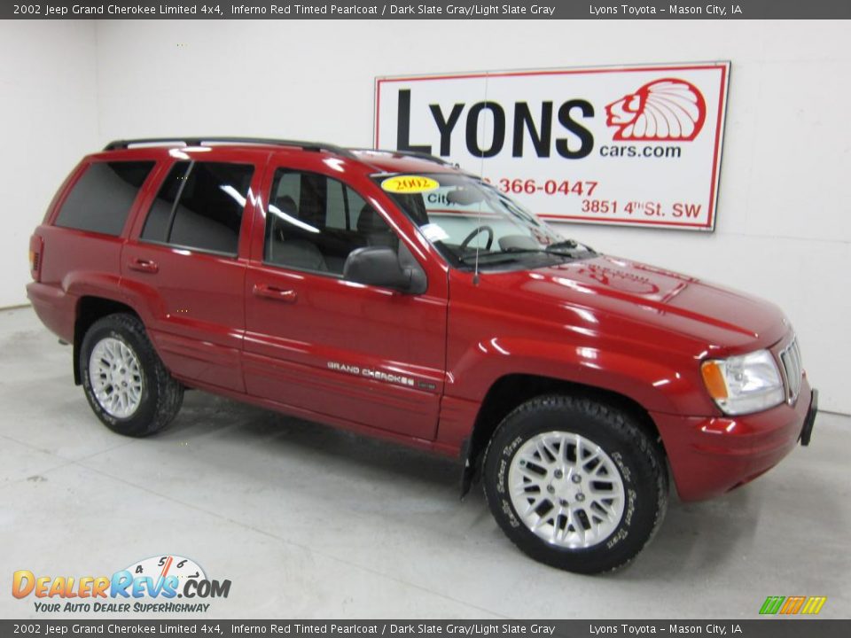 2002 Jeep Grand Cherokee Limited 4x4 Inferno Red Tinted Pearlcoat / Dark Slate Gray/Light Slate Gray Photo #15