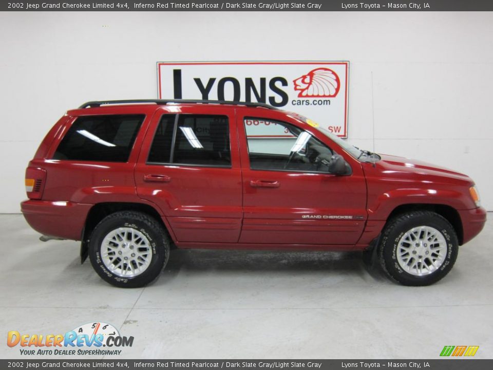 2002 Jeep Grand Cherokee Limited 4x4 Inferno Red Tinted Pearlcoat / Dark Slate Gray/Light Slate Gray Photo #16