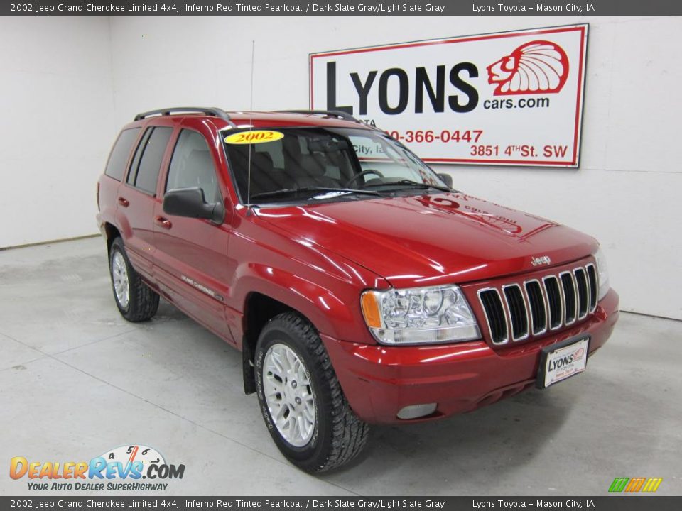 2002 Jeep Grand Cherokee Limited 4x4 Inferno Red Tinted Pearlcoat / Dark Slate Gray/Light Slate Gray Photo #19