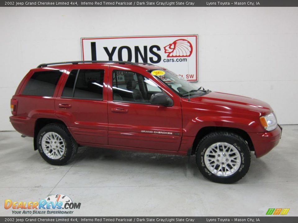 2002 Jeep Grand Cherokee Limited 4x4 Inferno Red Tinted Pearlcoat / Dark Slate Gray/Light Slate Gray Photo #20