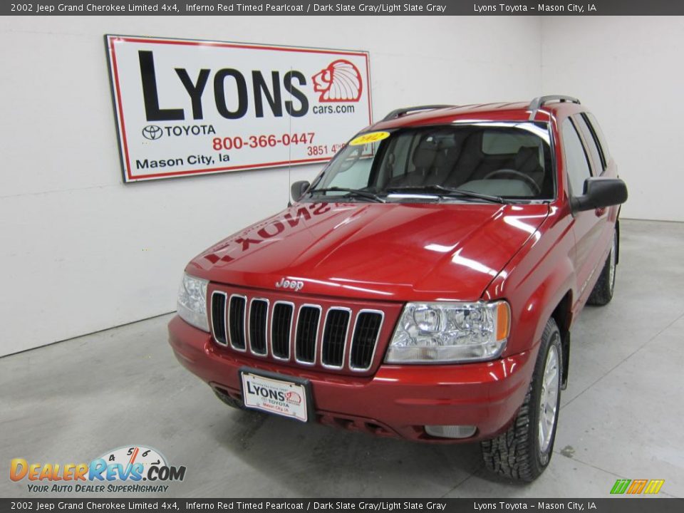 2002 Jeep Grand Cherokee Limited 4x4 Inferno Red Tinted Pearlcoat / Dark Slate Gray/Light Slate Gray Photo #27
