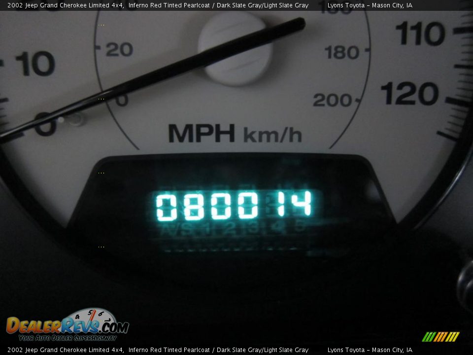 2002 Jeep Grand Cherokee Limited 4x4 Inferno Red Tinted Pearlcoat / Dark Slate Gray/Light Slate Gray Photo #32