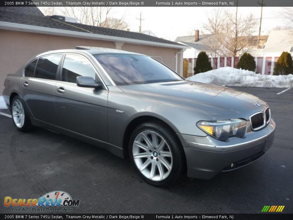 2005 BMW 7 Series 745Li Sedan Titanium Grey Metallic / Dark Beige/Beige III Photo #2
