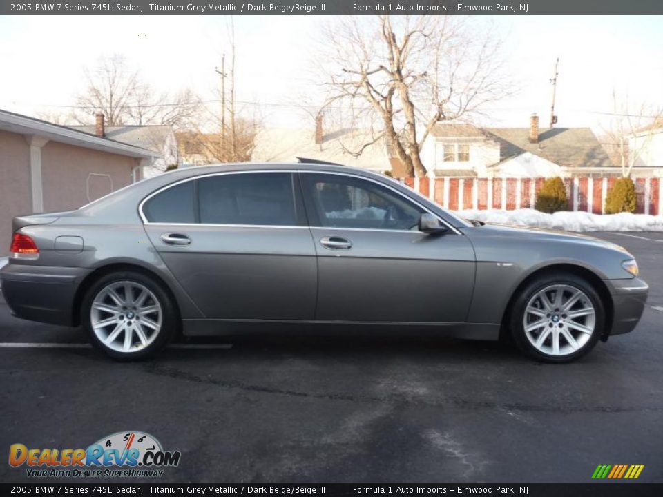 2005 BMW 7 Series 745Li Sedan Titanium Grey Metallic / Dark Beige/Beige III Photo #11