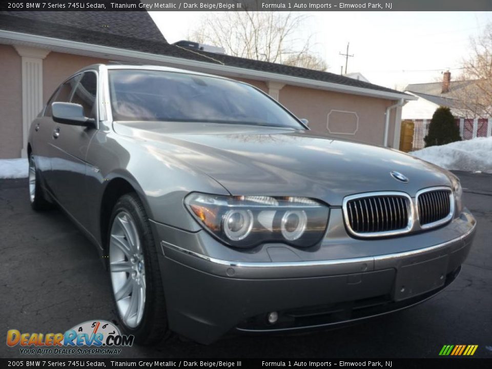 2005 BMW 7 Series 745Li Sedan Titanium Grey Metallic / Dark Beige/Beige III Photo #13