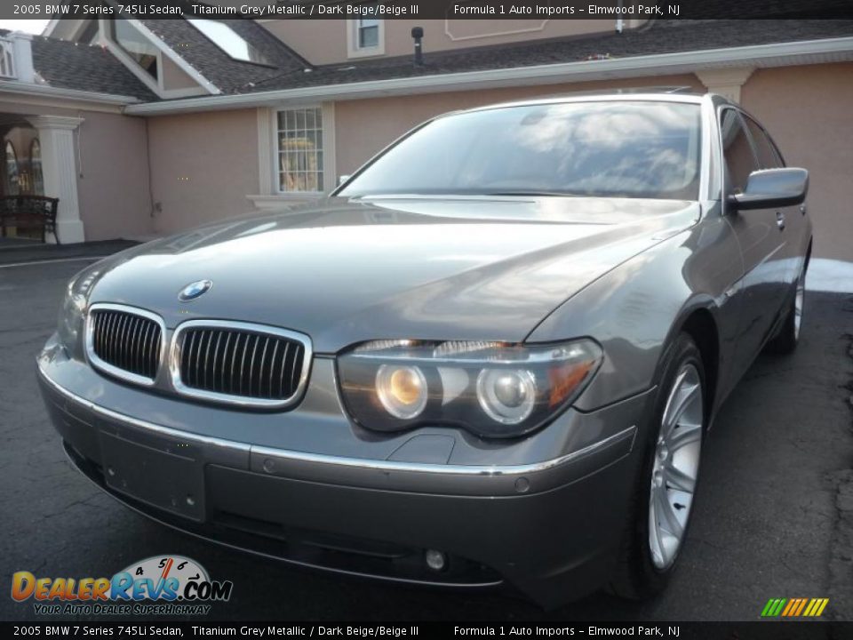 2005 BMW 7 Series 745Li Sedan Titanium Grey Metallic / Dark Beige/Beige III Photo #14