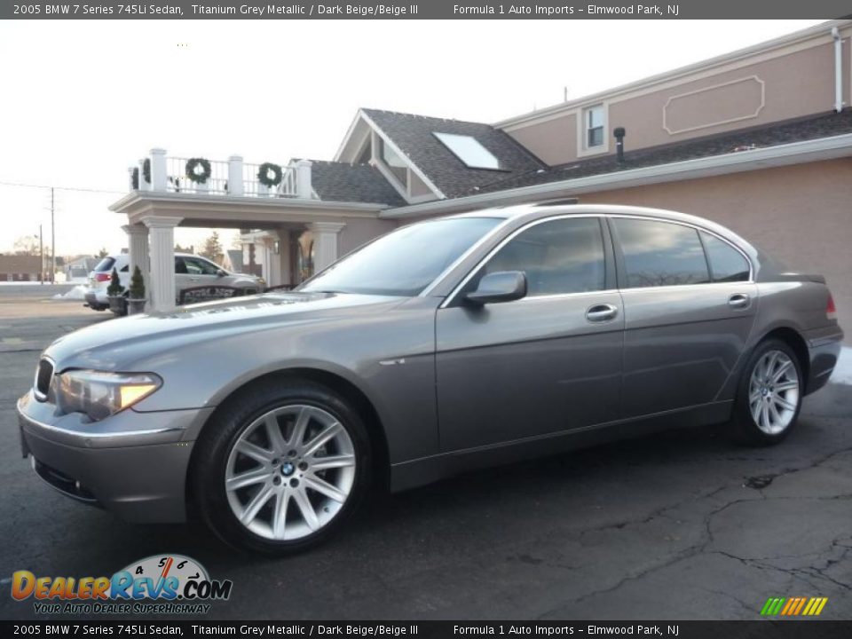 2005 BMW 7 Series 745Li Sedan Titanium Grey Metallic / Dark Beige/Beige III Photo #15