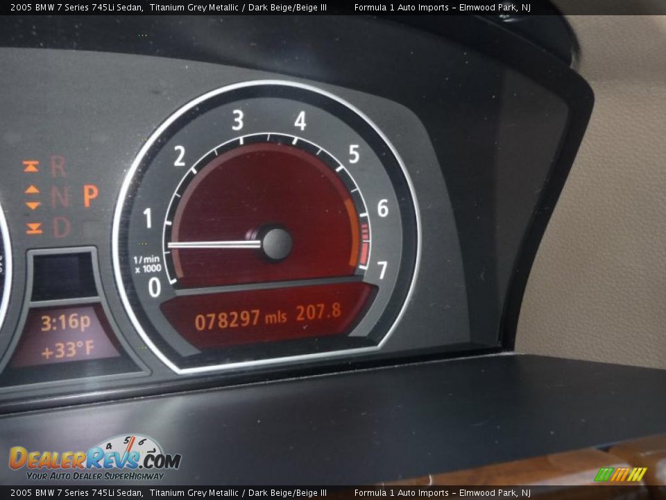 2005 BMW 7 Series 745Li Sedan Titanium Grey Metallic / Dark Beige/Beige III Photo #28