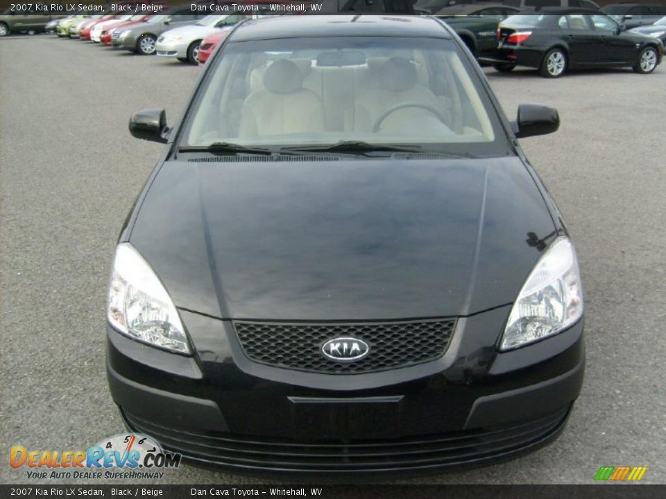 2007 Kia Rio LX Sedan Black / Beige Photo #2