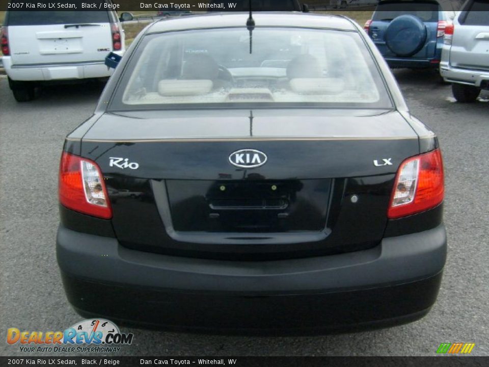 2007 Kia Rio LX Sedan Black / Beige Photo #6