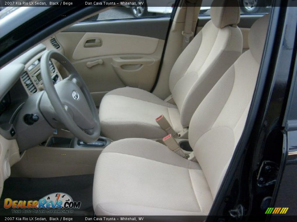 2007 Kia Rio LX Sedan Black / Beige Photo #11