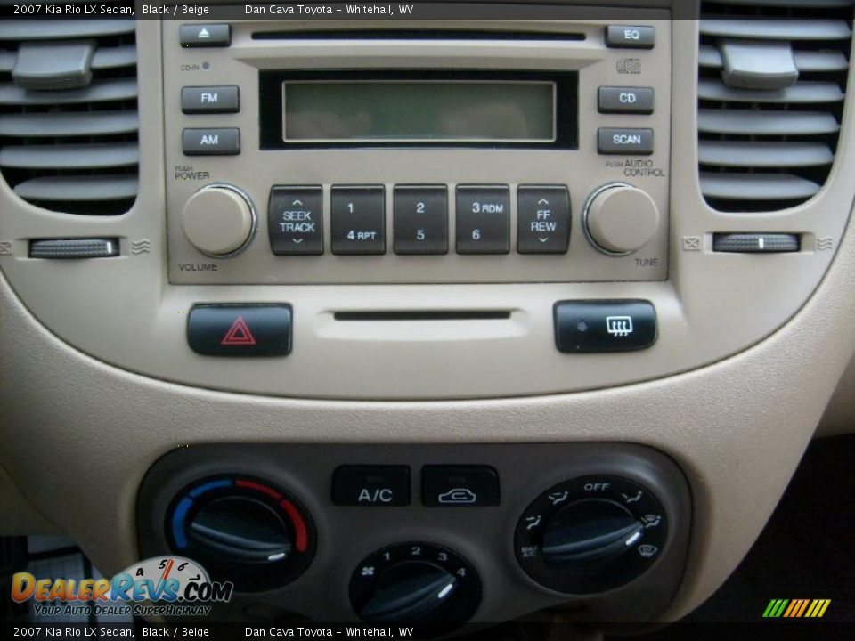 2007 Kia Rio LX Sedan Black / Beige Photo #14