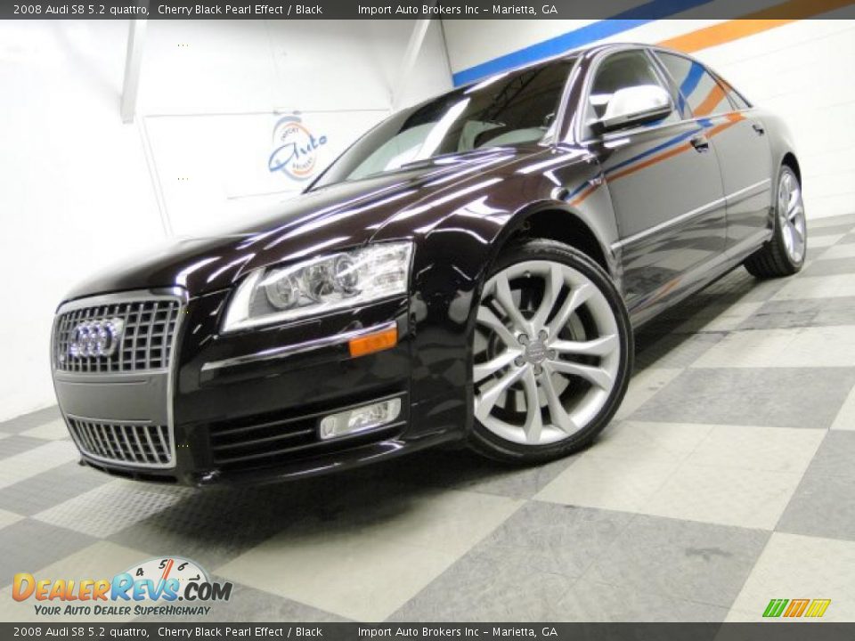 2008 Audi S8 5.2 quattro Cherry Black Pearl Effect / Black Photo #1