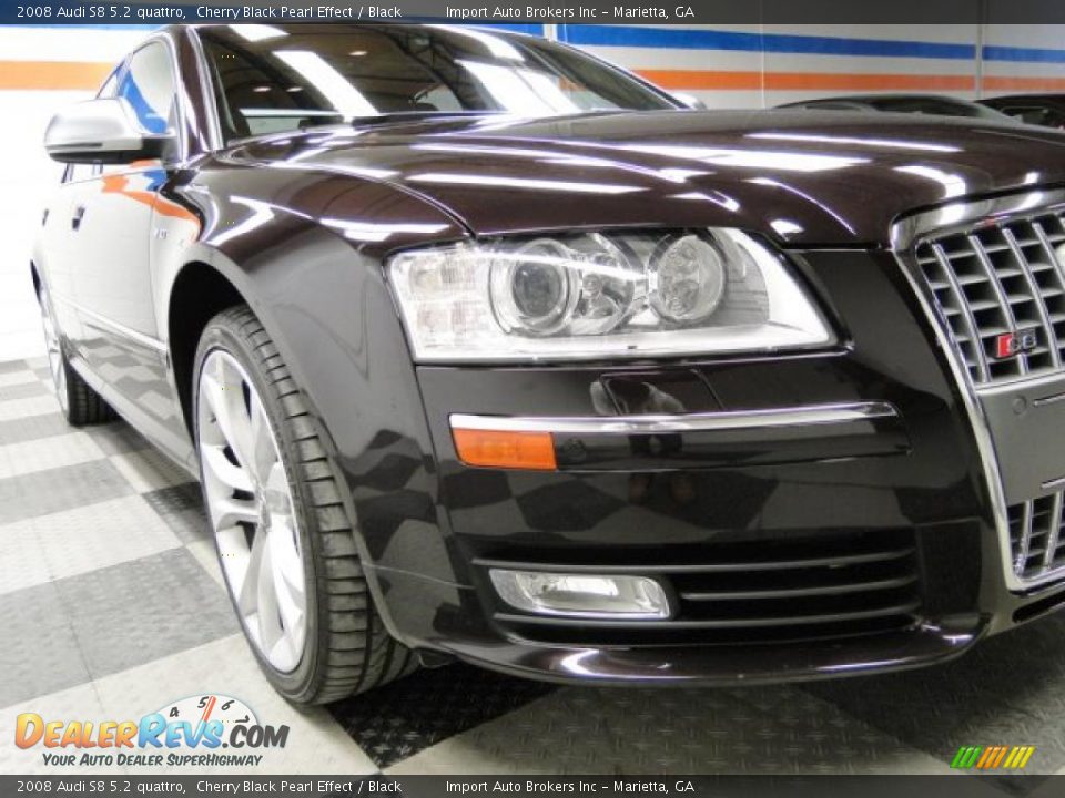 2008 Audi S8 5.2 quattro Cherry Black Pearl Effect / Black Photo #3