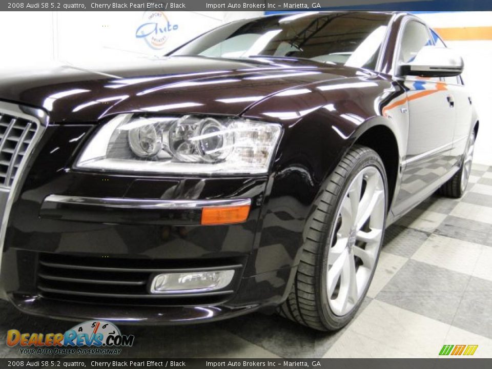 2008 Audi S8 5.2 quattro Cherry Black Pearl Effect / Black Photo #4