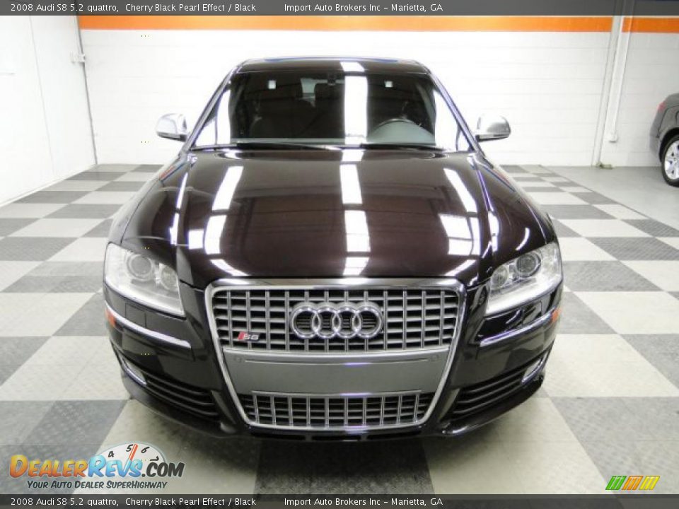 2008 Audi S8 5.2 quattro Cherry Black Pearl Effect / Black Photo #6