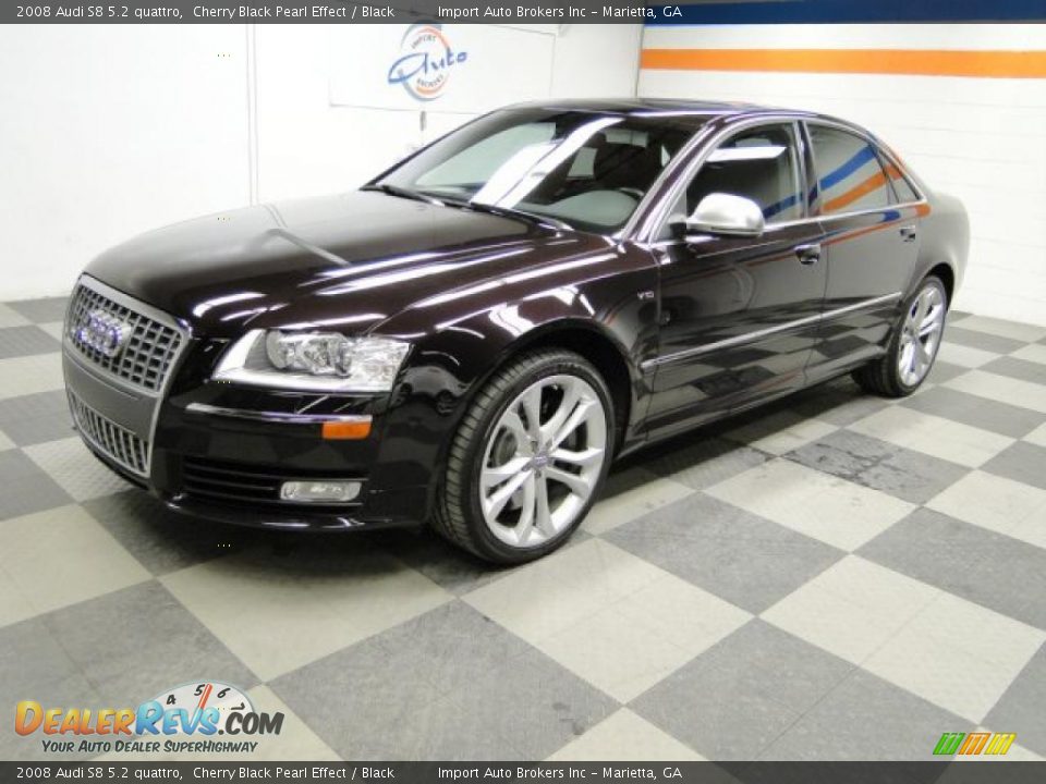 2008 Audi S8 5.2 quattro Cherry Black Pearl Effect / Black Photo #7