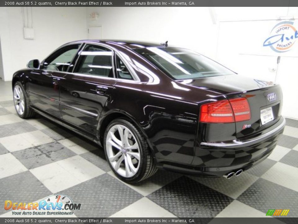 2008 Audi S8 5.2 quattro Cherry Black Pearl Effect / Black Photo #9