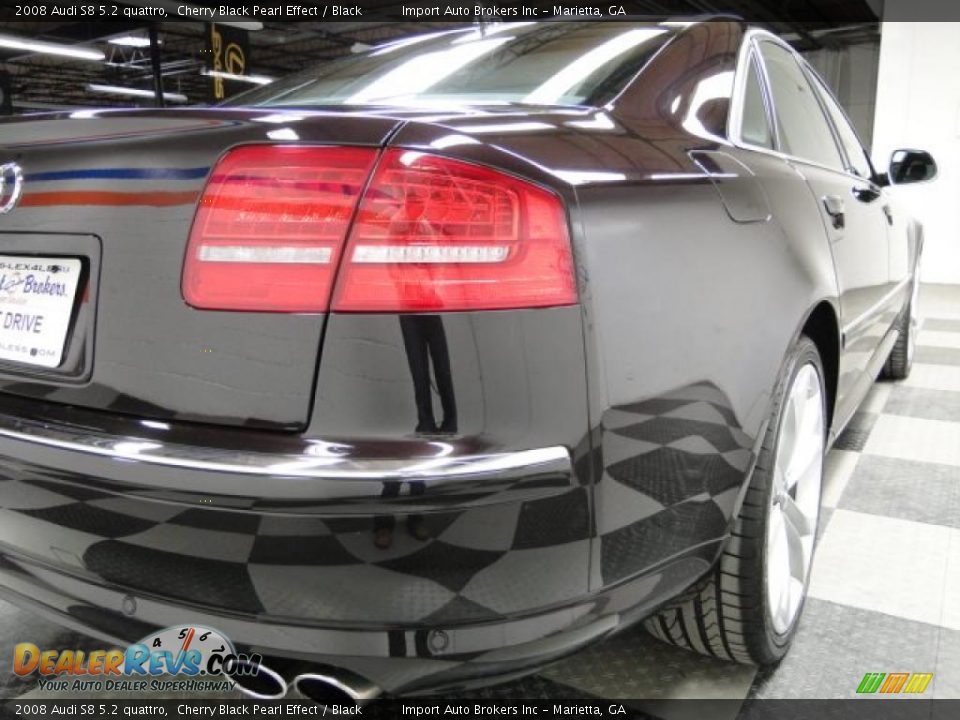 2008 Audi S8 5.2 quattro Cherry Black Pearl Effect / Black Photo #11