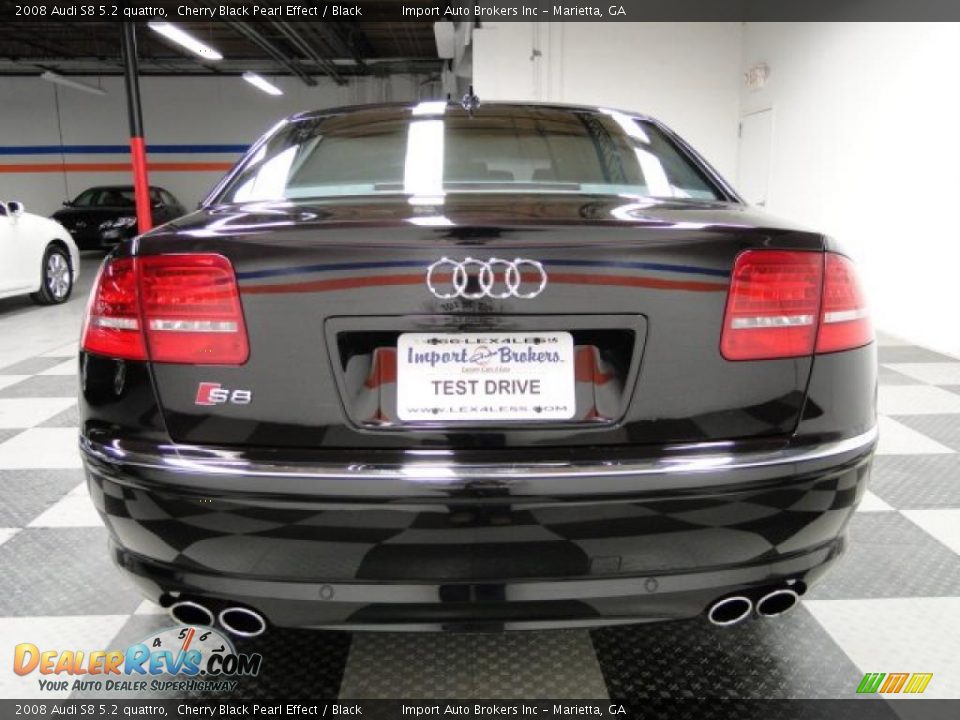 2008 Audi S8 5.2 quattro Cherry Black Pearl Effect / Black Photo #12