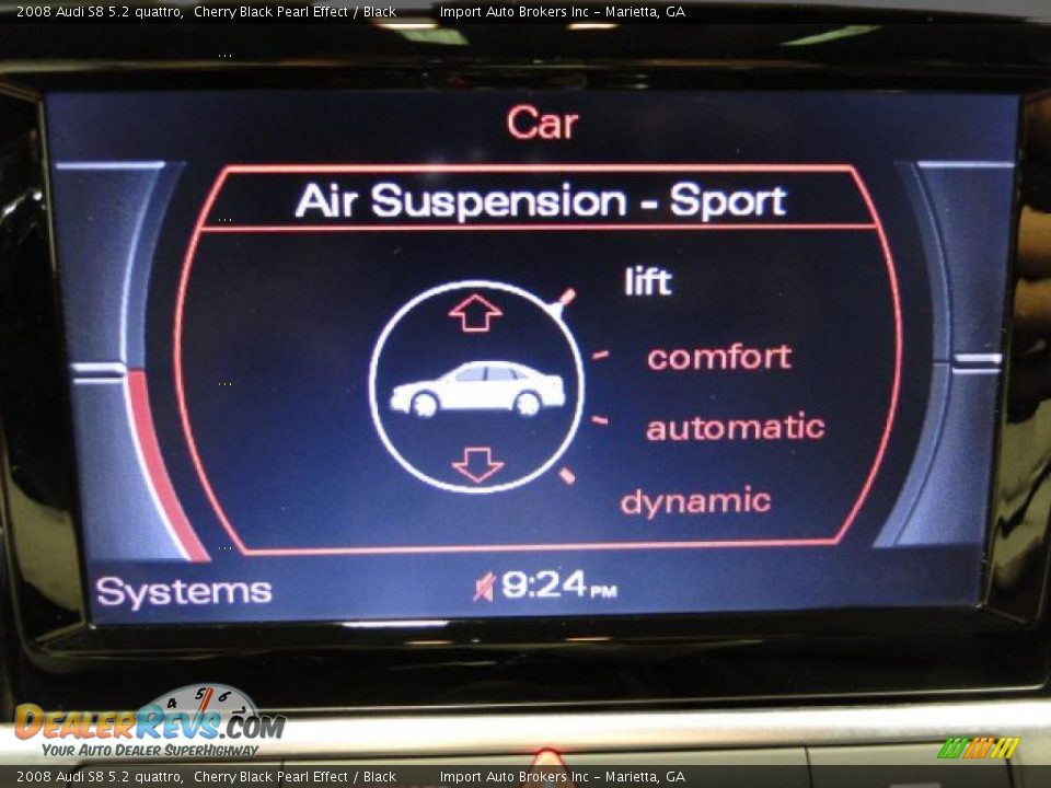 2008 Audi S8 5.2 quattro Cherry Black Pearl Effect / Black Photo #18