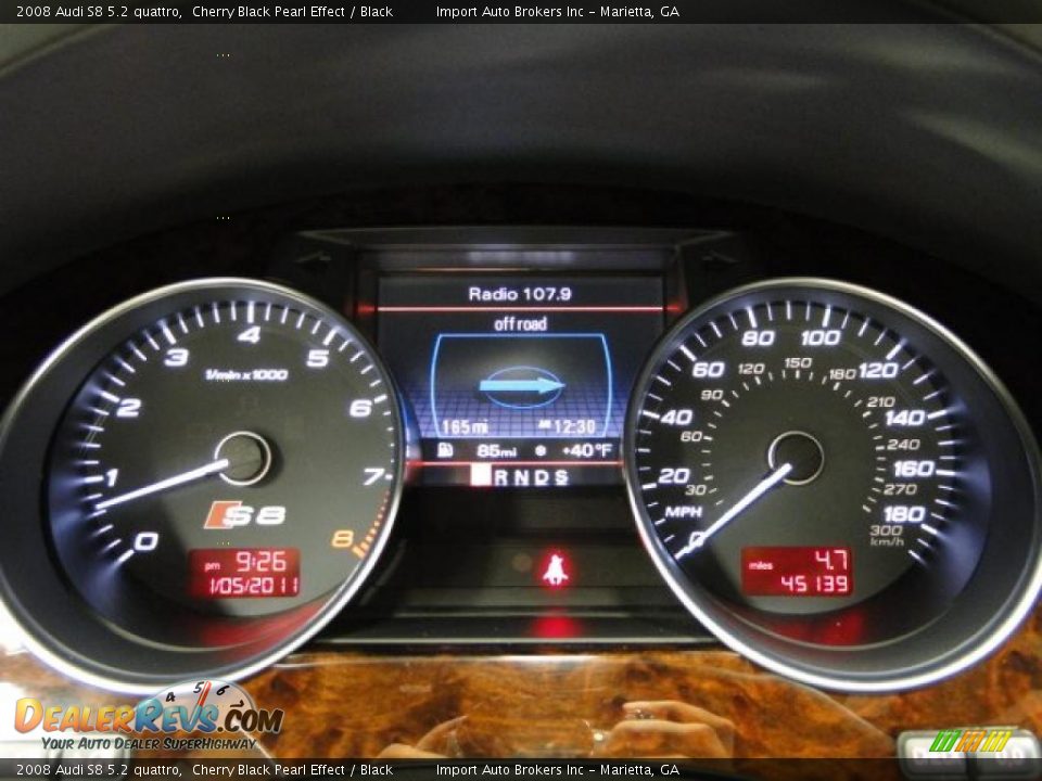 2008 Audi S8 5.2 quattro Gauges Photo #21