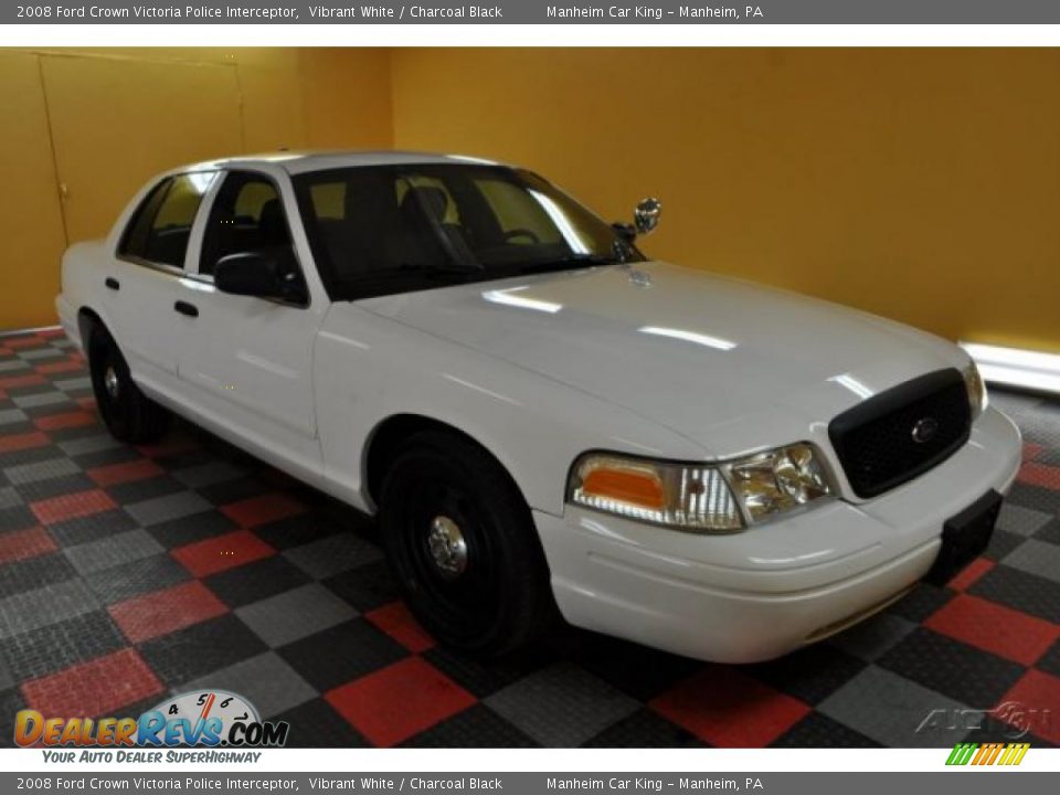 Vibrant White 2008 Ford Crown Victoria Police Interceptor Photo #1