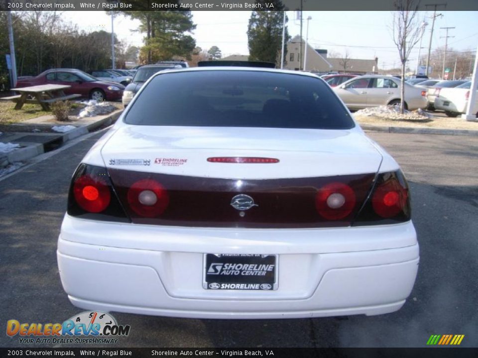 2003 Chevrolet Impala White / Regal Blue Photo #4