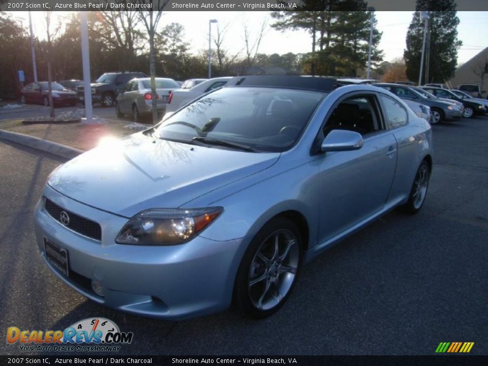 2007 Scion tC Azure Blue Pearl / Dark Charcoal Photo #1