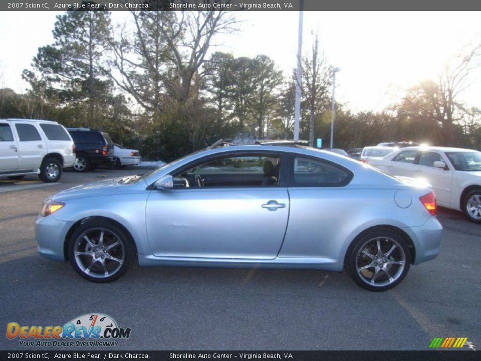 2007 Scion tC Azure Blue Pearl / Dark Charcoal Photo #2